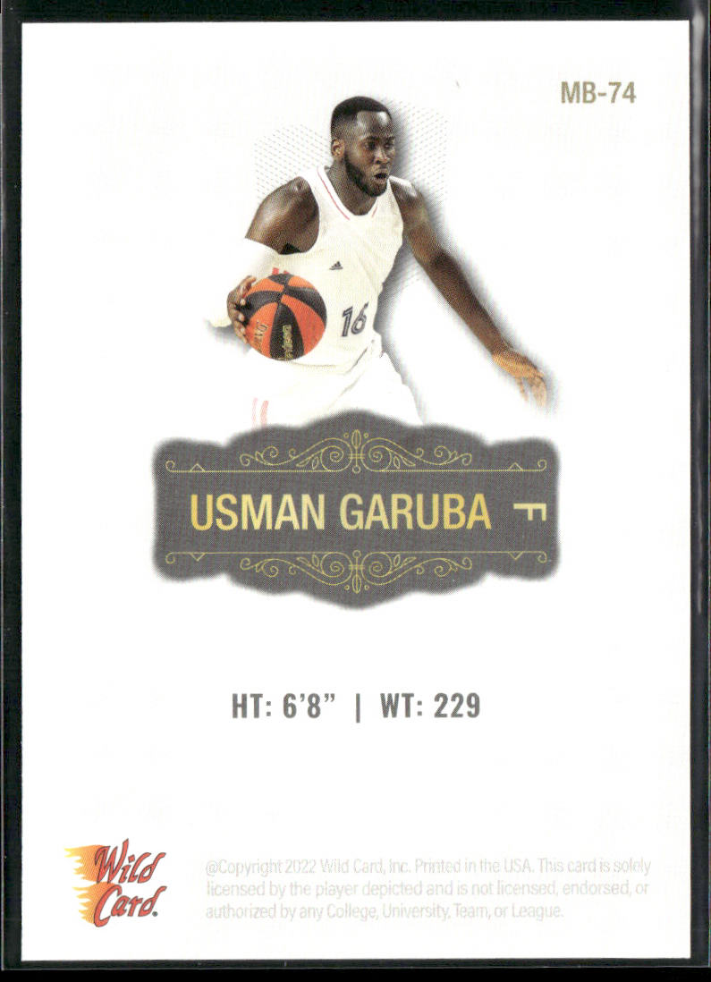 Usman Garuba 2022 Wild Card Matte White #MB-74 Houston Rockets
