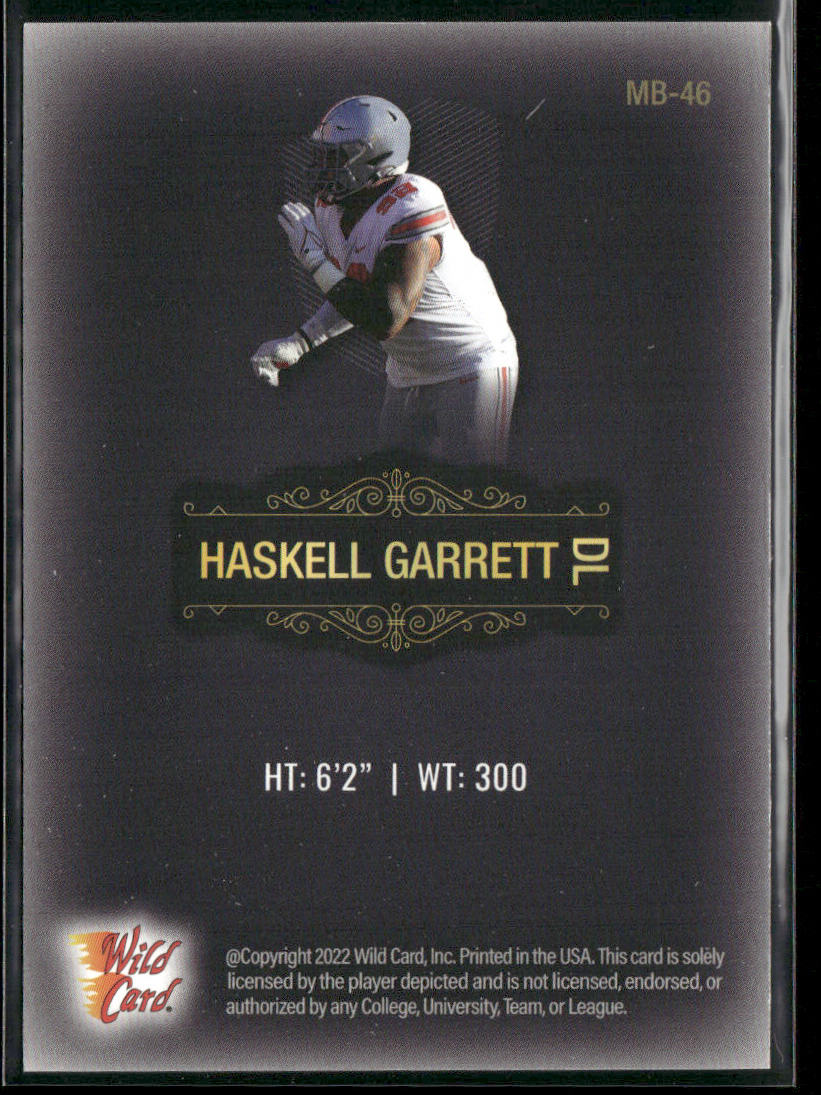 Haskell Garrett 2022 Wild Card Matte Black #MB-46 Ohio State Buckeyes back