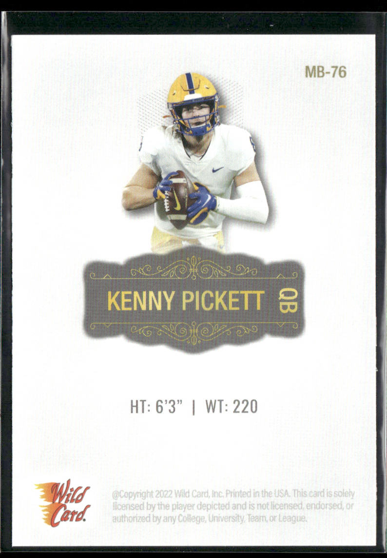 Kenny Pickett 2022 Wild Card Matte White #MB-76 Pittsburgh Panthers