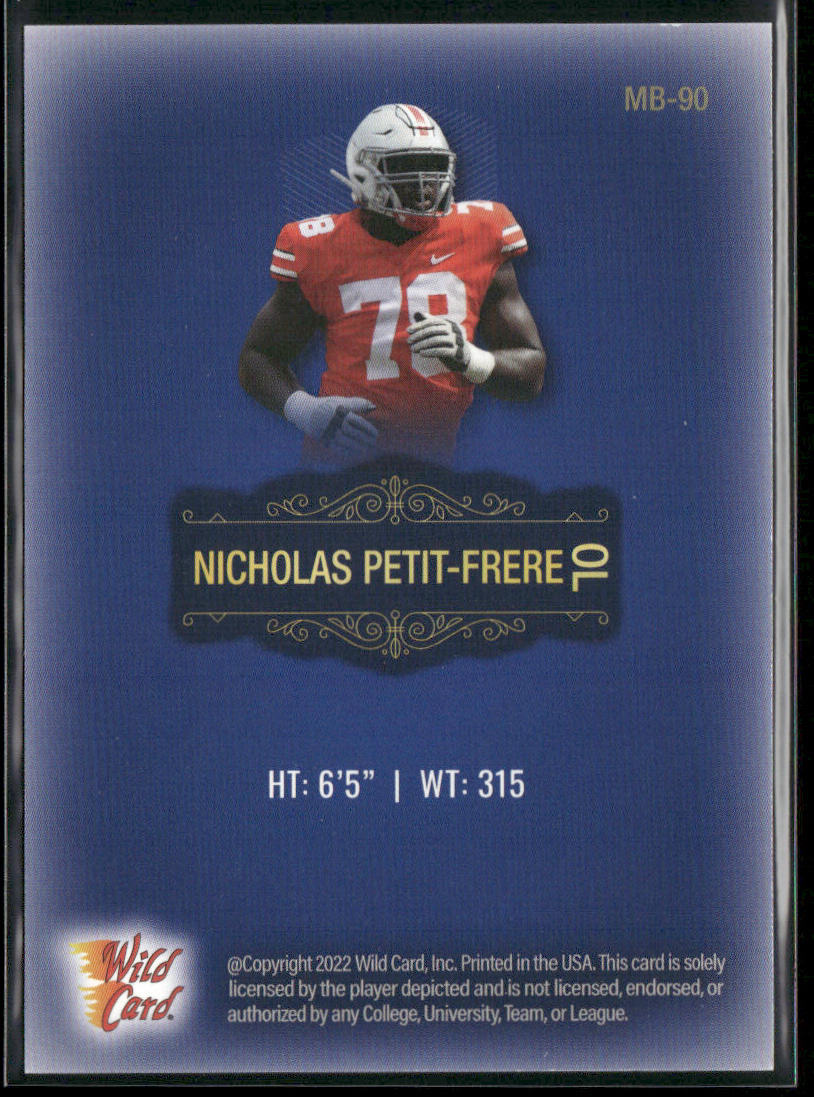 Nicholas Petit-Frere 2022 Wild Card Matte Blue #MB-90 Ohio State Buckeyes