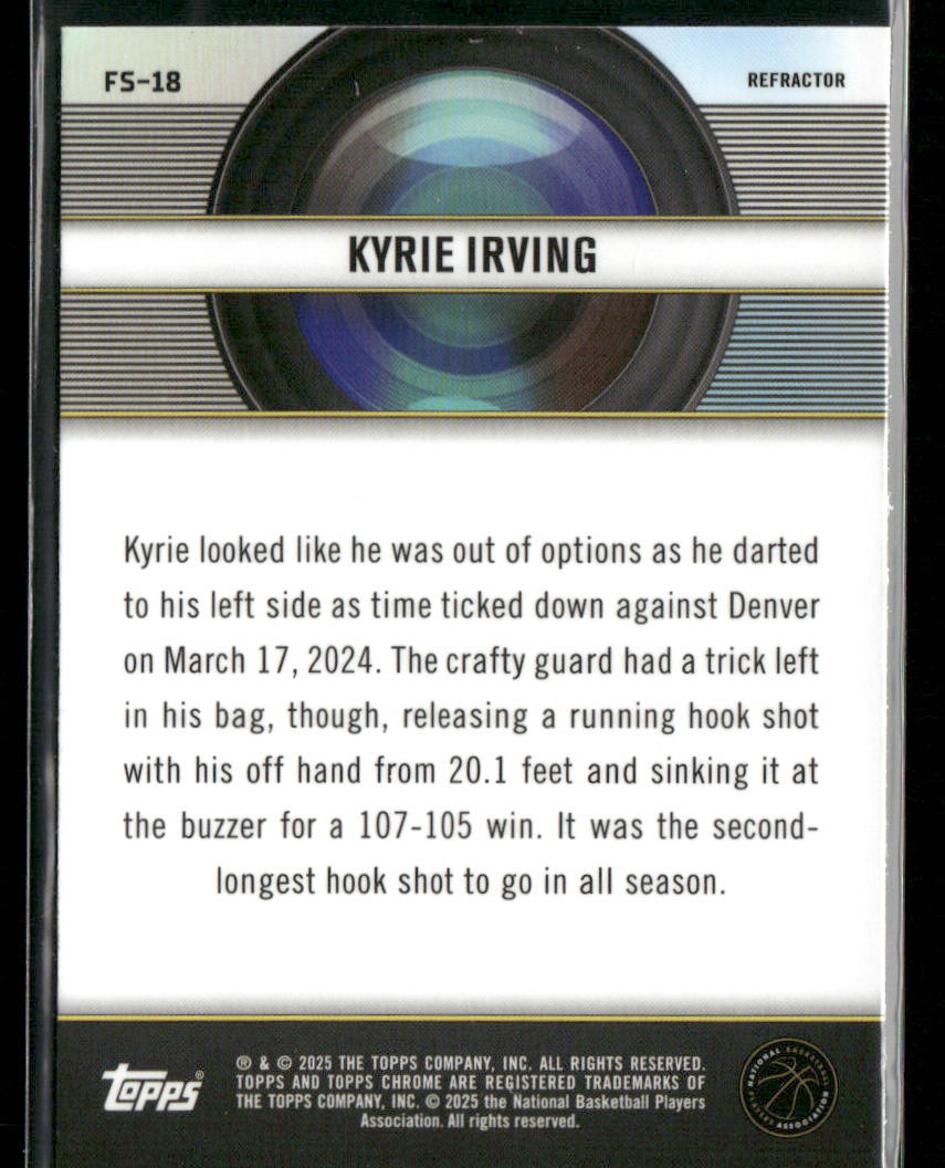 Kyrie Irving 2024-25 Topps Chrome Film Study Refractor #FS-18 Dallas Mavericks