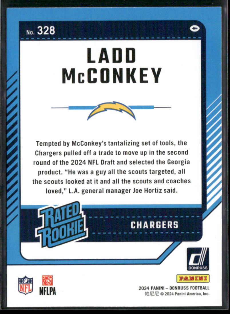 Ladd McConkey 2024 Donruss #328 RC Los Angeles Chargers back