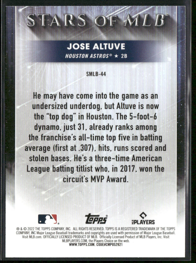 Jose Altuve 2022 Topps Stars of MLB #SMLB-44 Houston Astros
