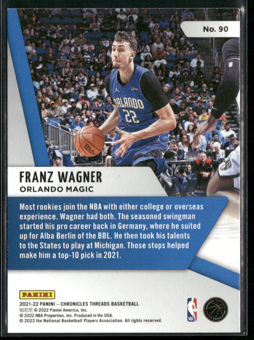 Franz Wagner 2021-22 Panini Chronicles #90 RC Orlando Magic