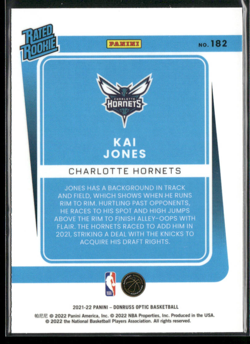 Kai Jones 2021-22 Donruss Optic #182 RC Charlotte Hornets