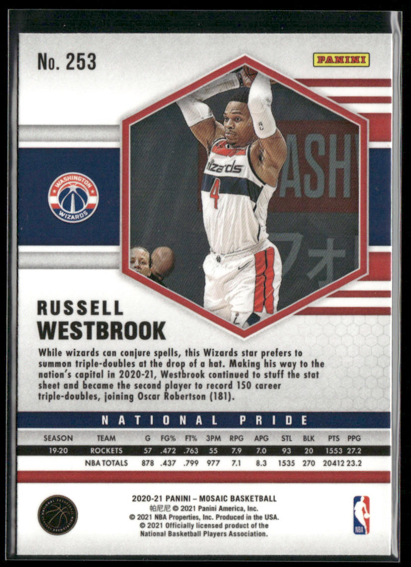 Russell Westbrook 2020-21 Panini Mosaic #253 Washington Wizards