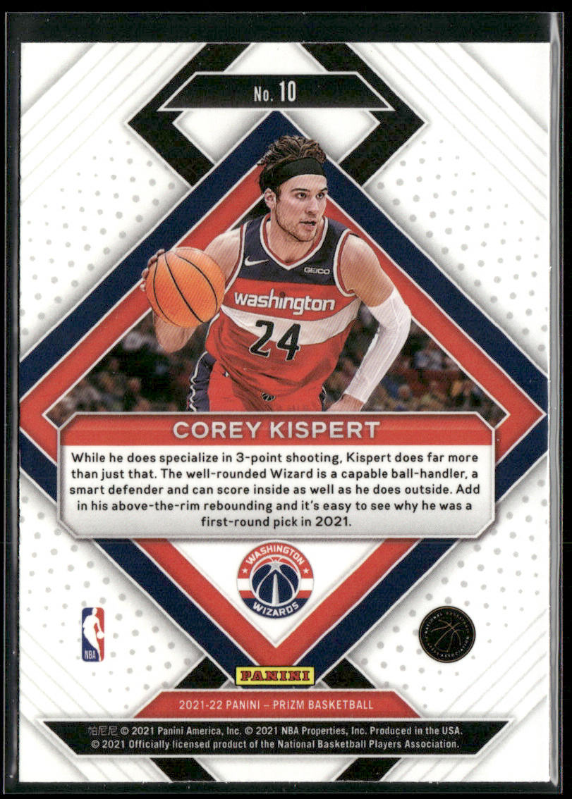 Corey Kispert 2021-22 Panini Prizm Emergent #10 Washington Wizards