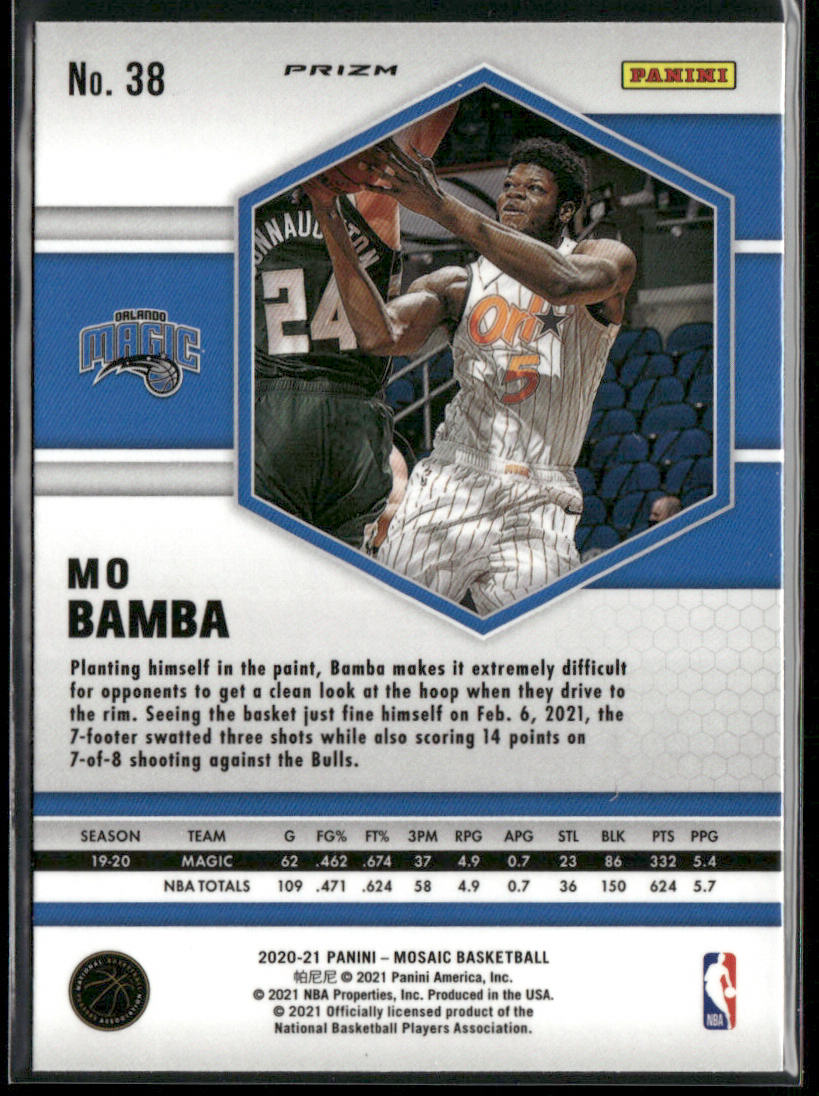 Mo Bamba 2020-21 Panini Mosaic Mosaic #38 Orlando Magic