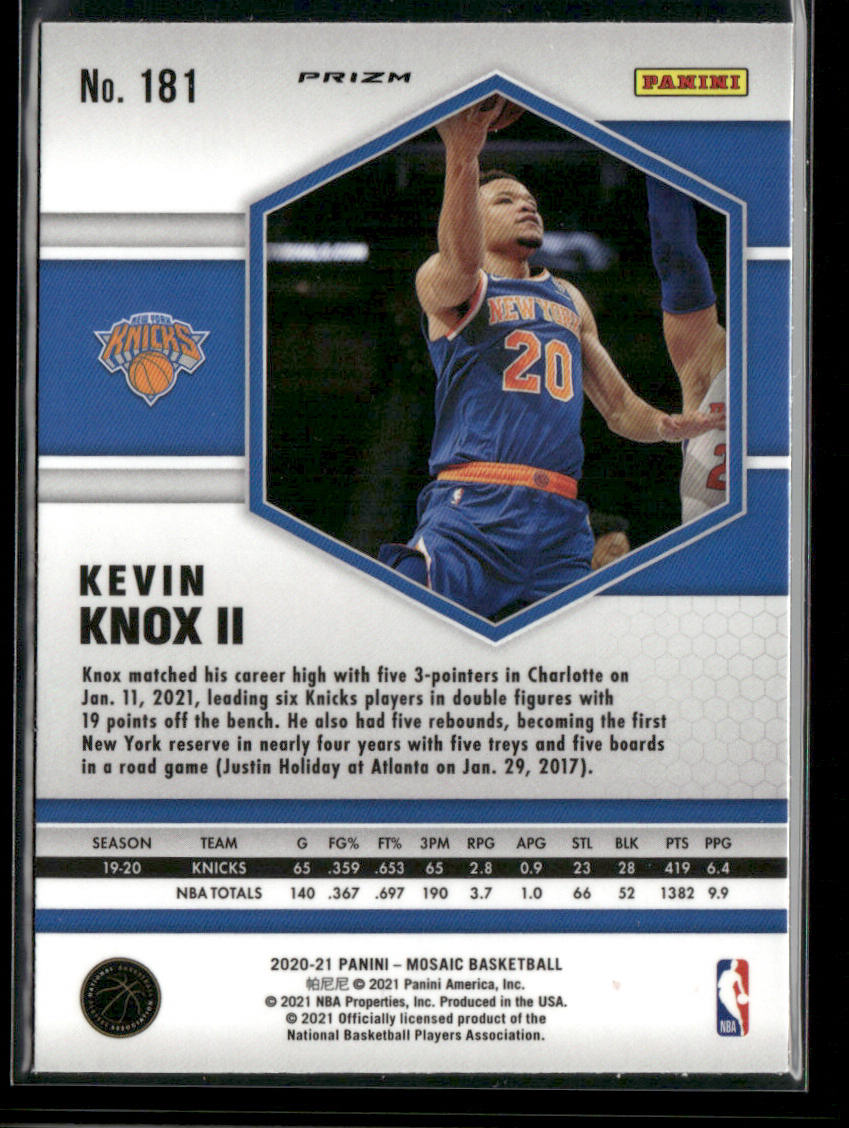 Kevin Knox II 2020-21 Panini Mosaic Mosaic Camo Pink #181 New York Knicks