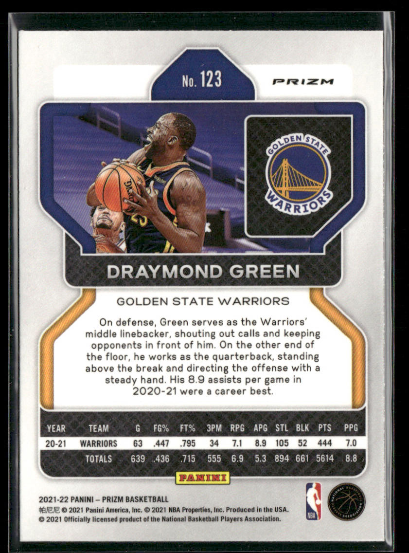 Draymond Green 2021-22 Panini Prizm Silver #123 Golden State Warriors