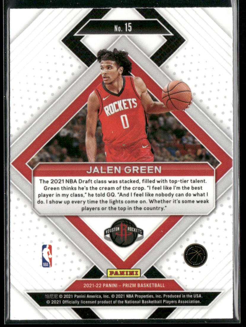 Jalen Green 2021-22 Panini Prizm Emergent #15 Houston Rockets