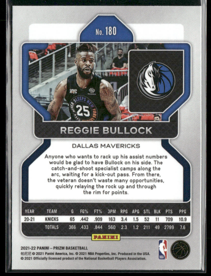Reggie Bullock 2021-22 Panini Prizm #180 Dallas Mavericks