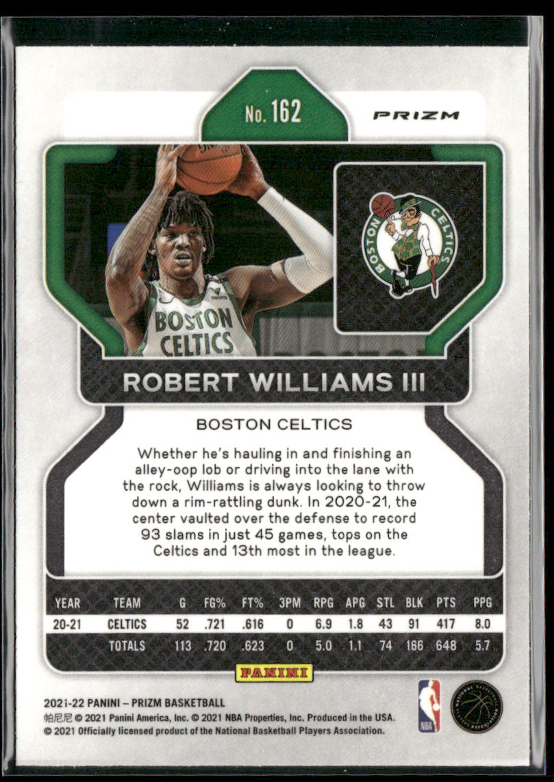 Robert Williams III 2021-22 Panini Prizm Red White and Blue #162 Boston Celtics
