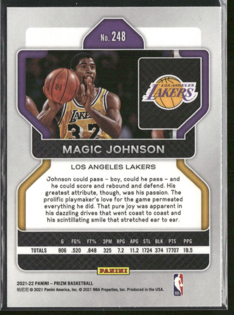 Magic Johnson 2021-22 Panini Prizm #248 Los Angeles Lakers