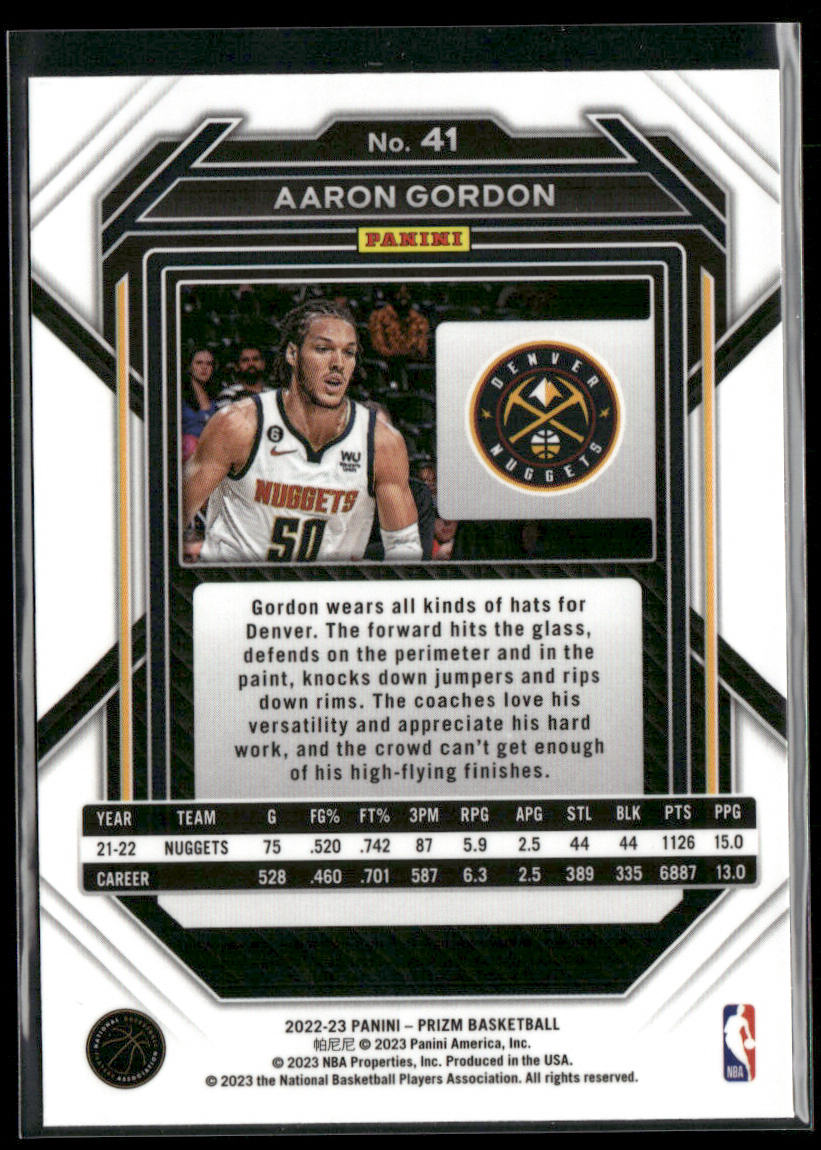 Aaron Gordon 2022-23 Panini Prizm #41 Denver Nuggets