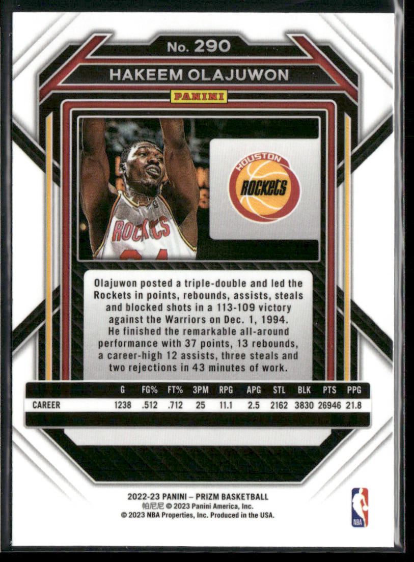 Hakeem Olajuwon 2022-23 Panini Prizm #290 Houston Rockets