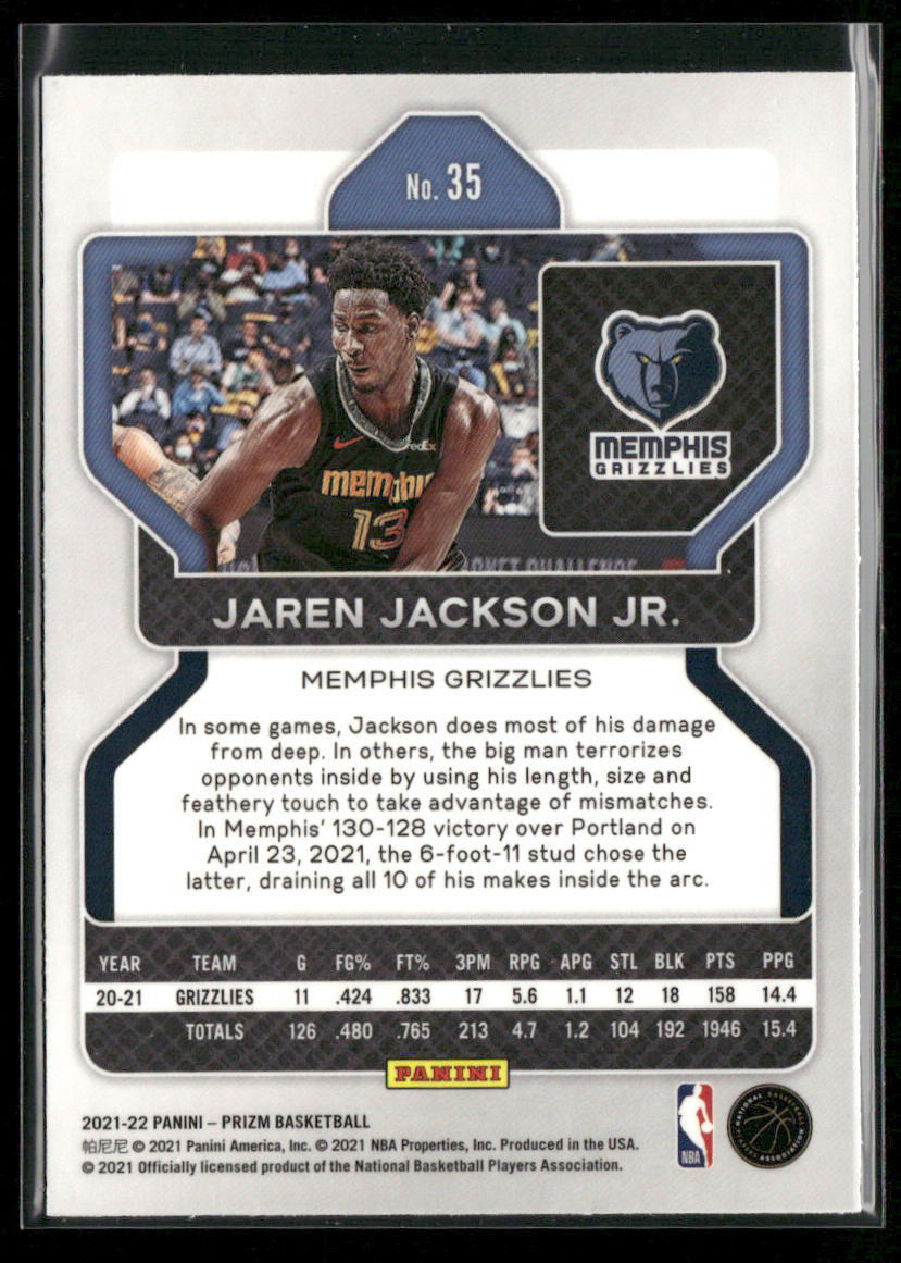 Jaren Jackson Jr. 2021-22 Panini Prizm #35 Memphis Grizzlies