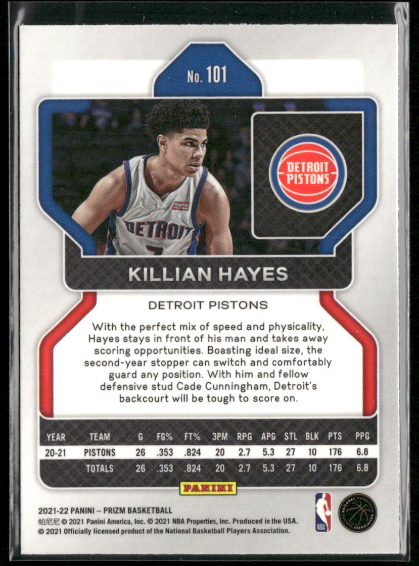 Killian Hayes 2021-22 Panini Prizm #101 Detroit Pistons back