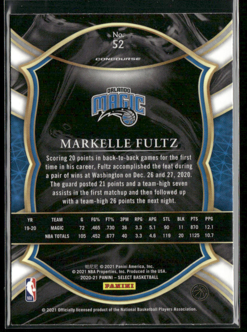 Markelle Fultz 2020-21 Panini Select Blue #52 Orlando Magic