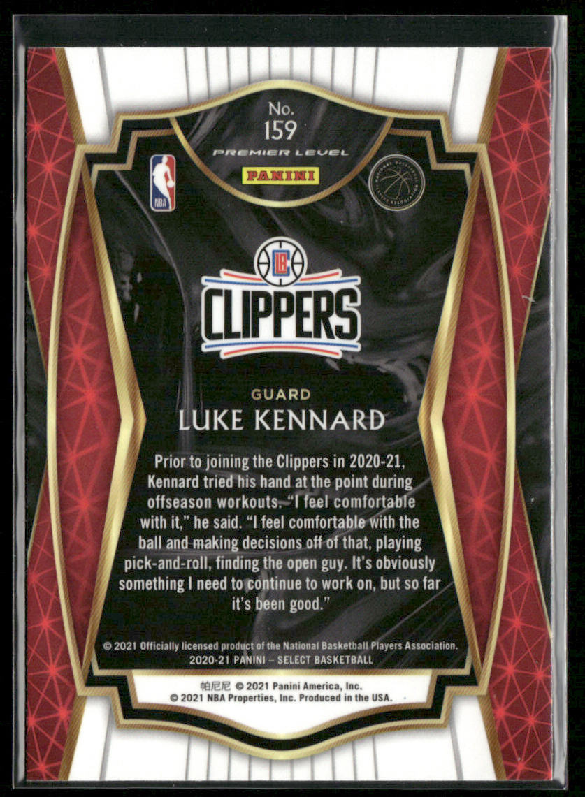 Luke Kennard 2020-21 Panini Select Blue #159 Los Angeles Clippers