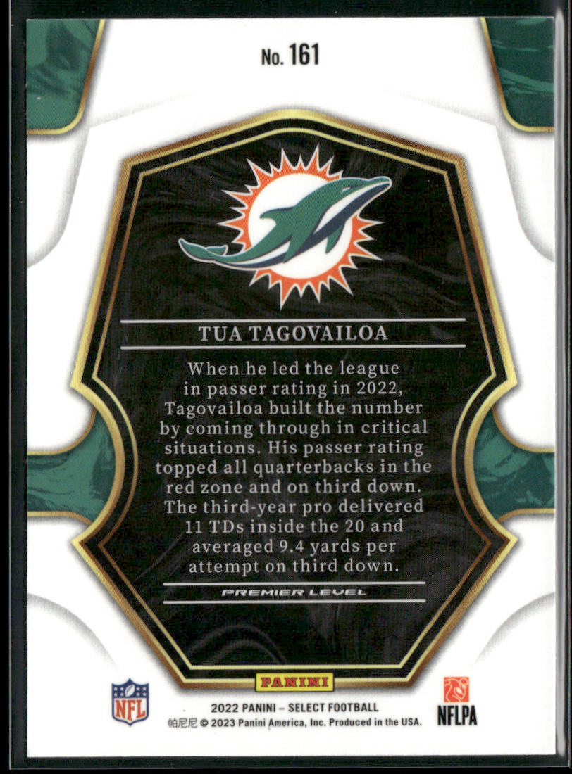 Tua Tagovailoa 2022 Panini Select #161 Miami Dolphins