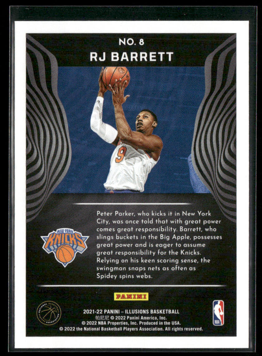 RJ Barrett 2021-22 Panini Illusions #8 New York Knicks