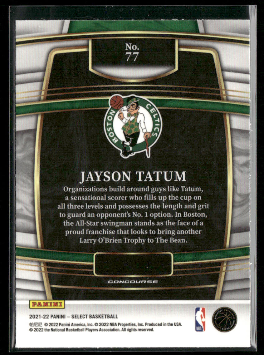 Jayson Tatum 2021-22 Panini Select Blue (Retail Base) #77 Boston Celtics