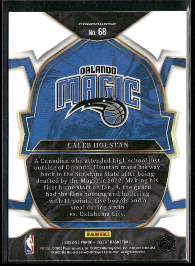 Caleb Houstan 2022-23 Panini Select Blue (Retail Base) #68 RC Orlando Magic