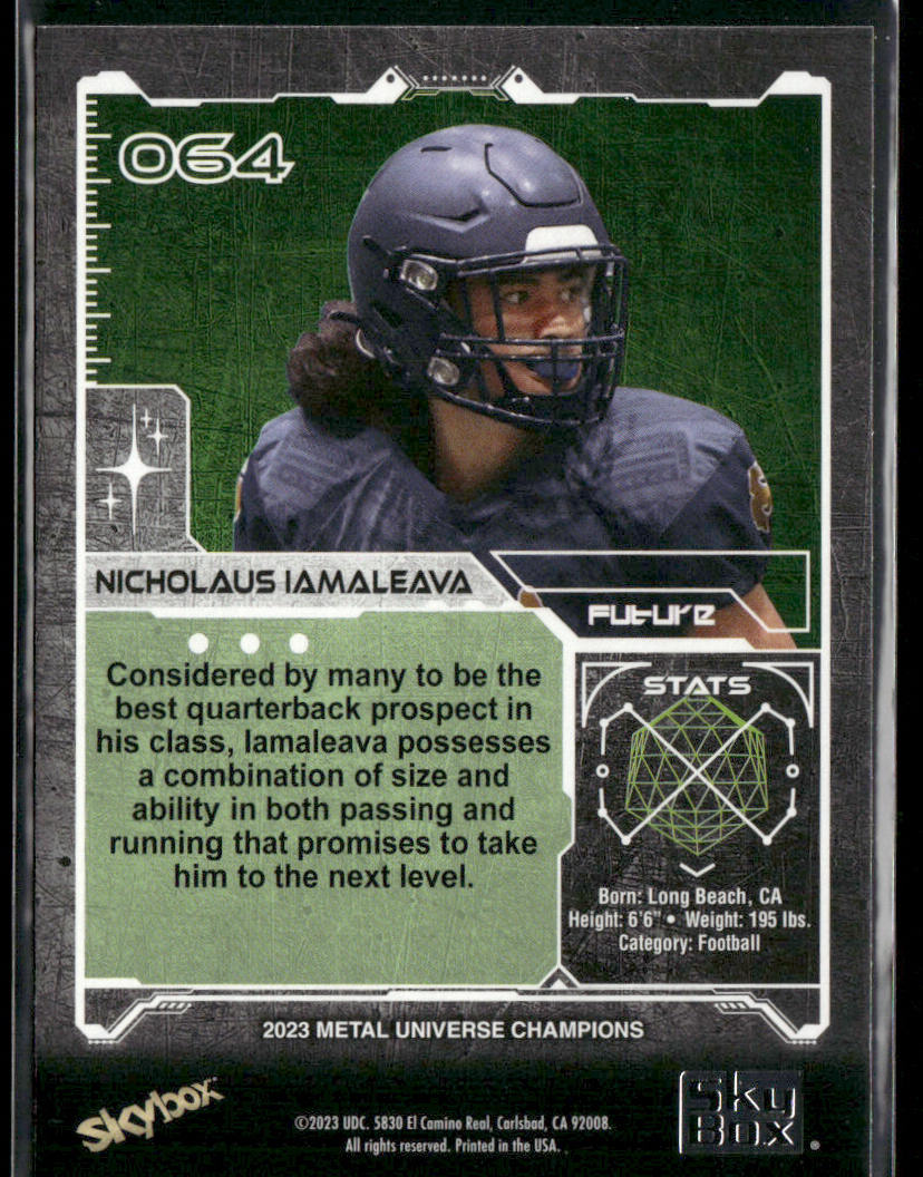 Nicholaus Iamaleava 2023 SkyBox Metal Universe Champions #064