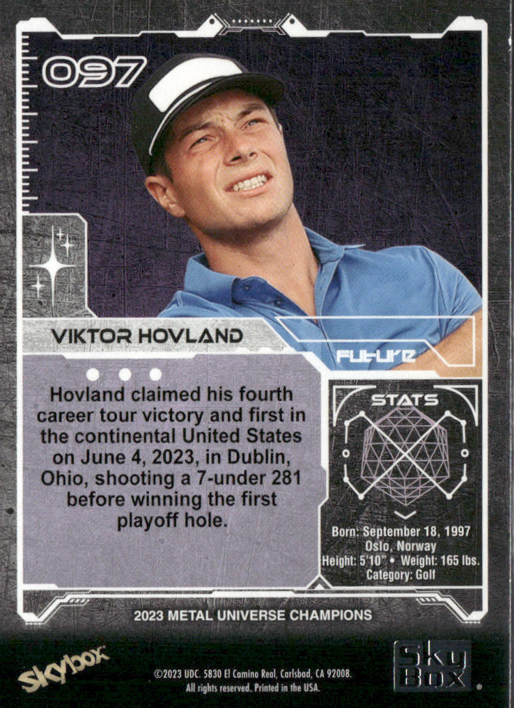 Viktor Hovland 2023 SkyBox Metal Universe Champions #097