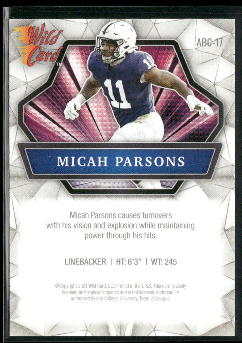 Micah Parsons 2021 Wild Card Alumination #ABC-17 Penn State Nittany Lions