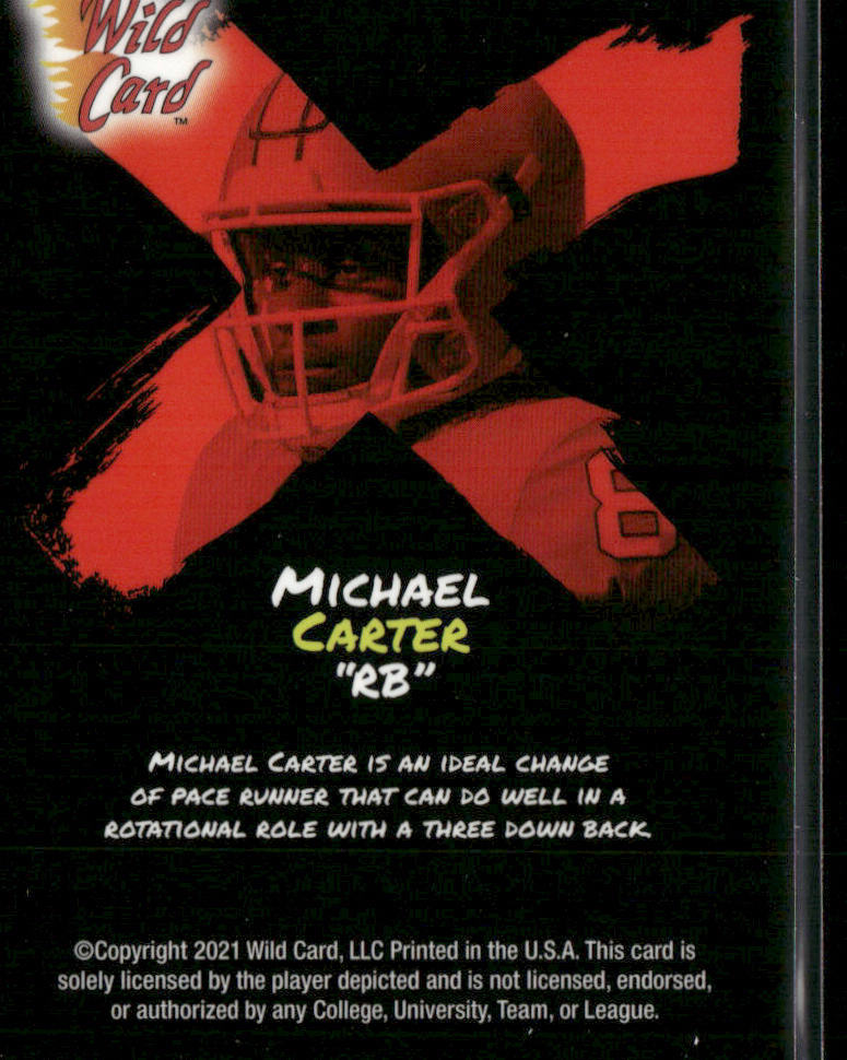 Michael Carter 2021 Wild Card Alumination Light Show Red #LS-40 Tar Heels