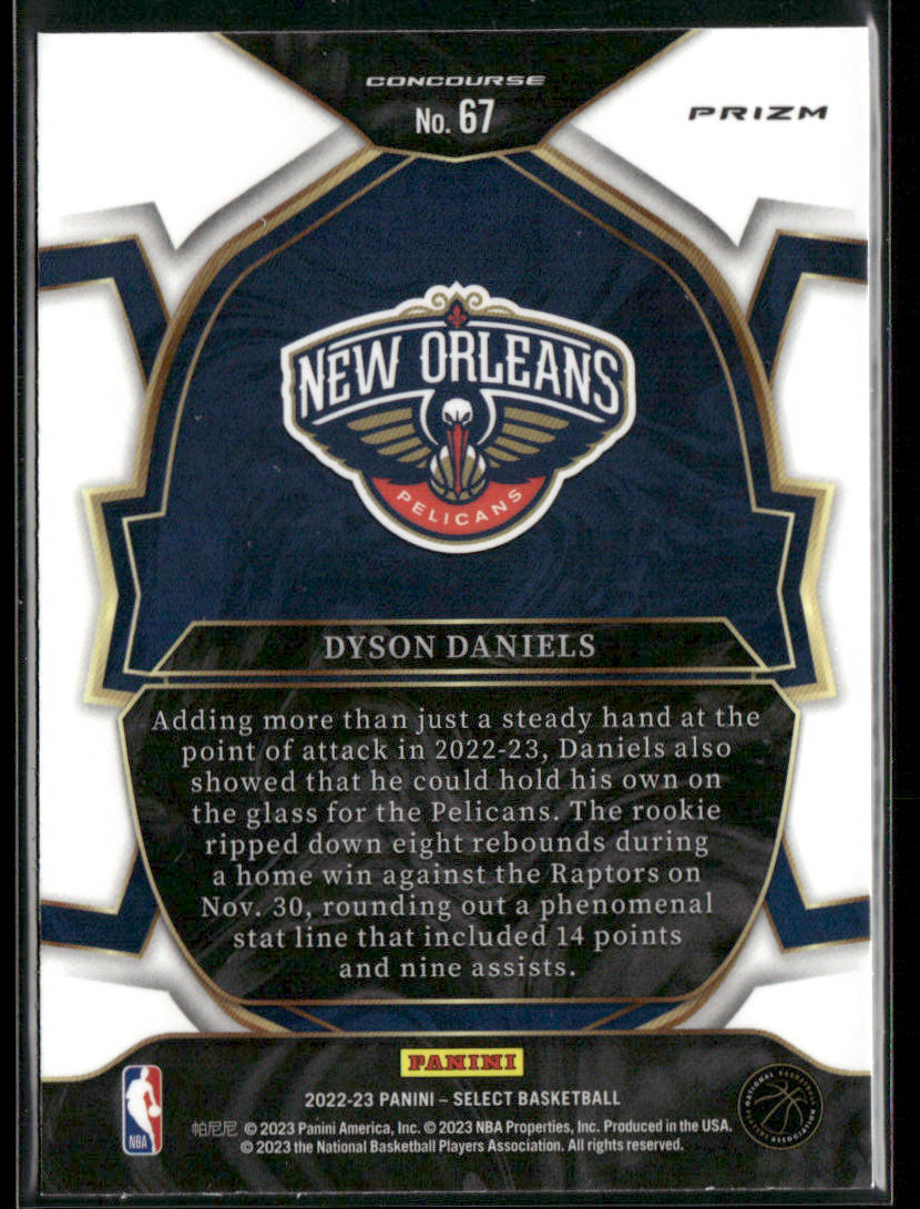 Dyson Daniels 2022-23 Panini Select Blue Prizms #67 RC New Orleans Pelicans
