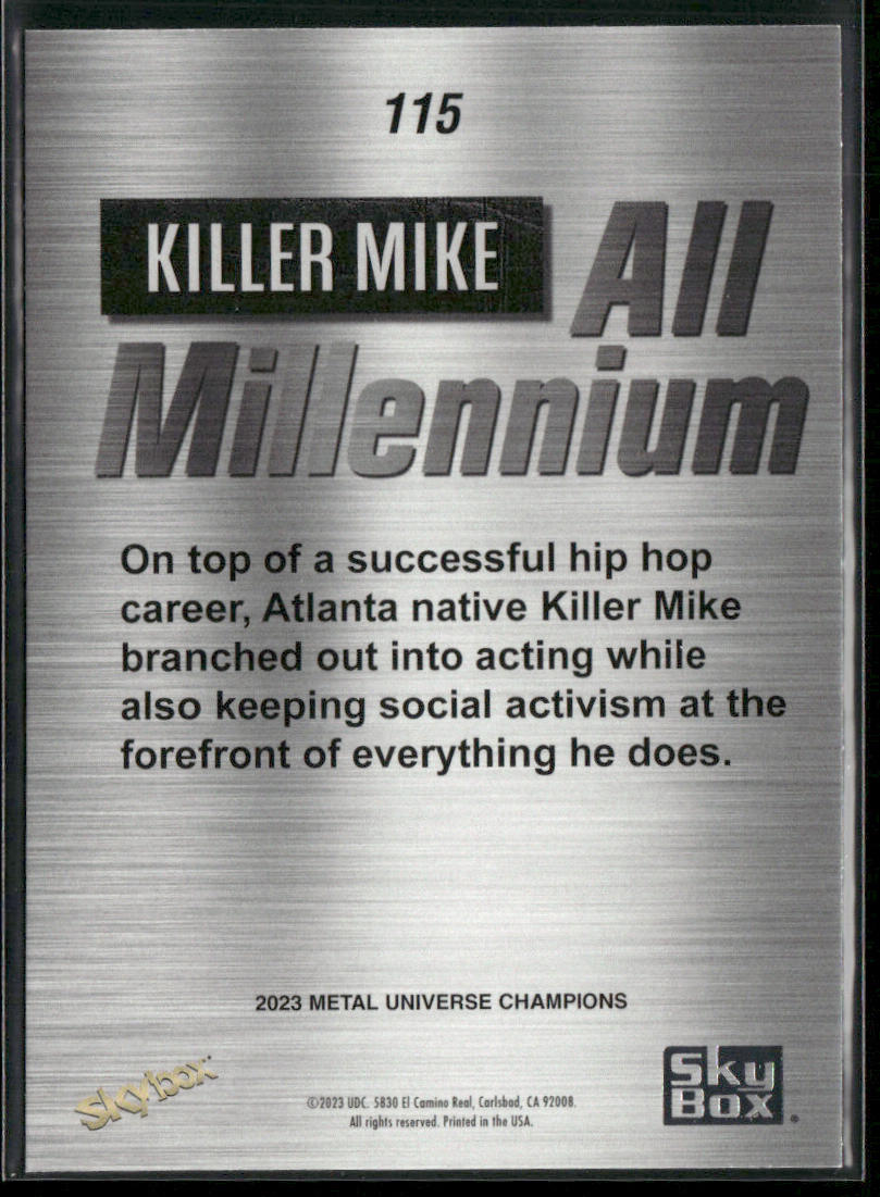 Killer Mike 2023 SkyBox Metal Universe Champions #115 back