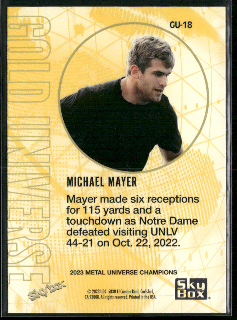 Michael Mayer 2023 SkyBox Metal Universe Champions Gold Universe #GU-18