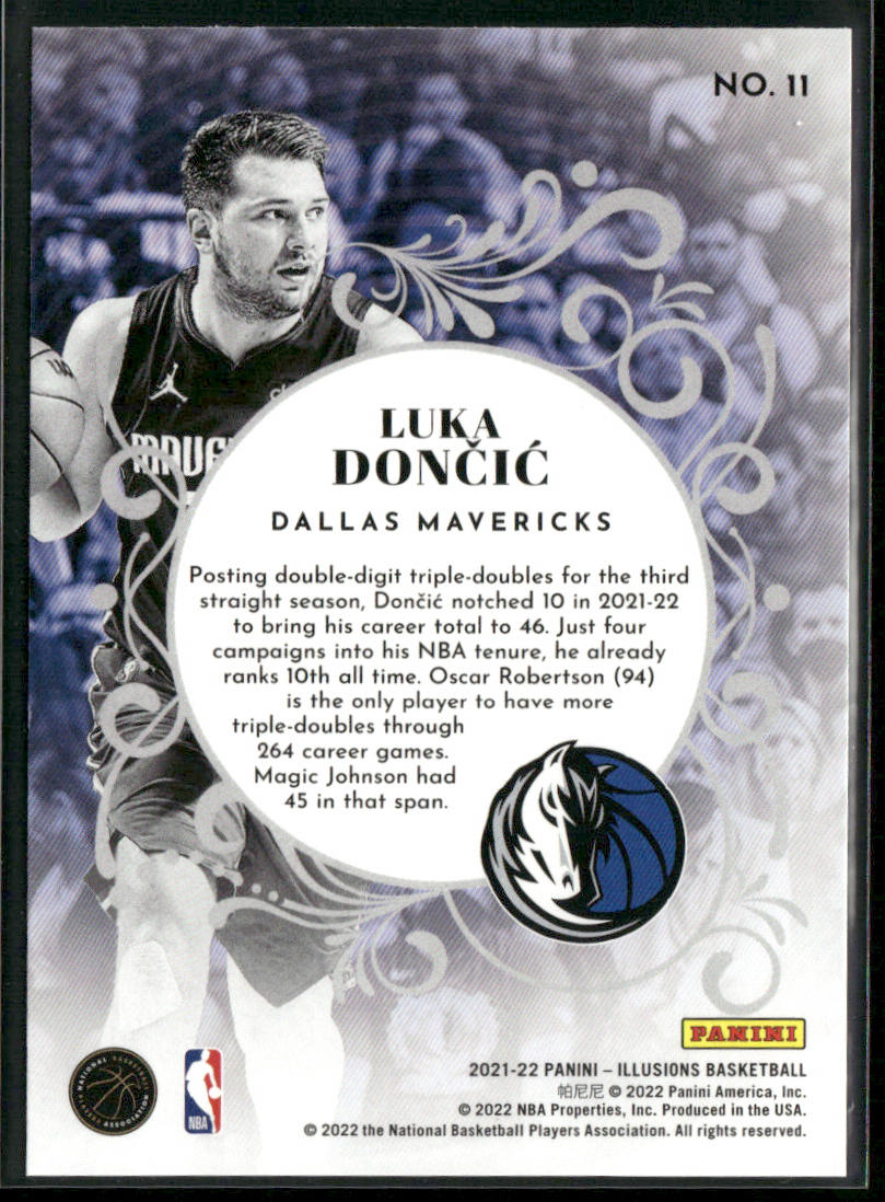 Luka Doncic 2021-22 Panini Illusions King of Cards #11 Dallas Mavericks
