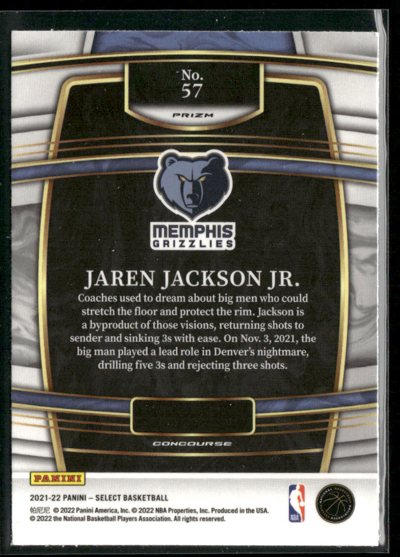Jaren Jackson Jr. 2021-22 Panini Select Orange Flash Prizms #57 Grizzlies