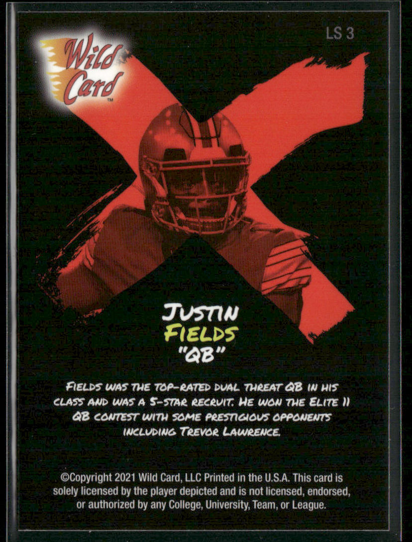Justin Fields 2021 Wild Card Alumination Light Show Red #LS-3 Buckeyes back