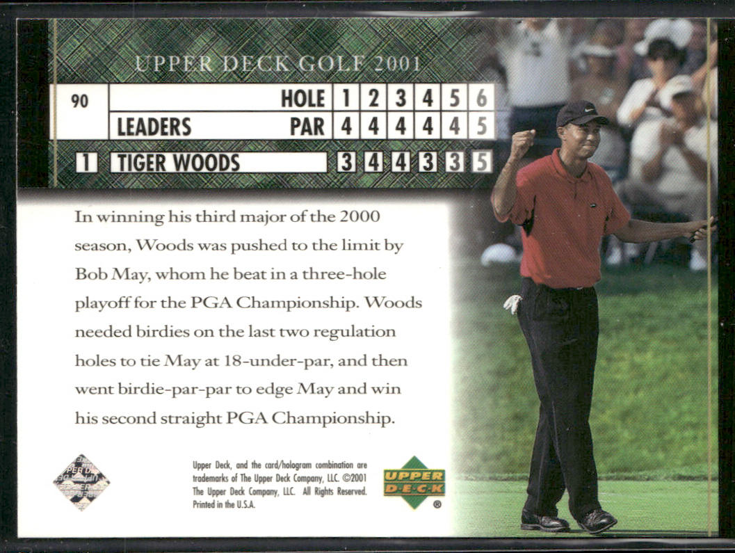 Tiger Woods 2001 Upper Deck #90 back