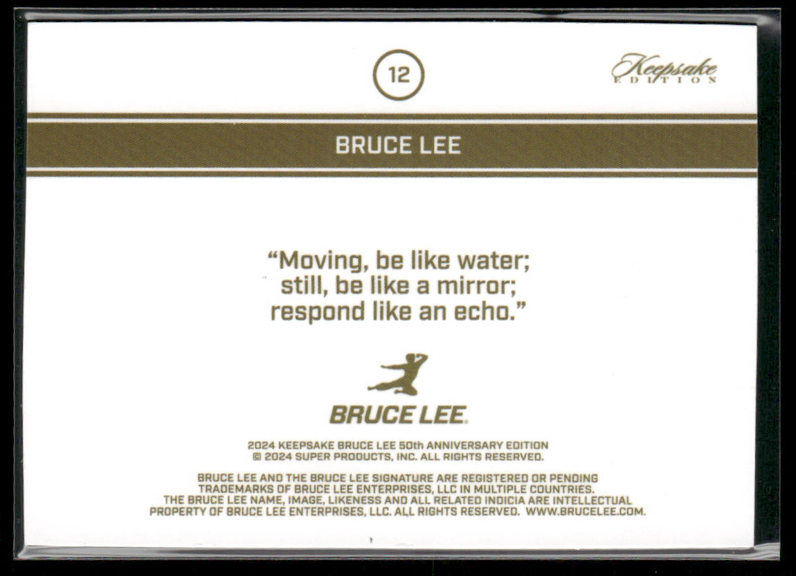 Bruce Lee 2024 Keepsake Bruce Lee 50th Anniversary Kaleidoscope Edition #12 back