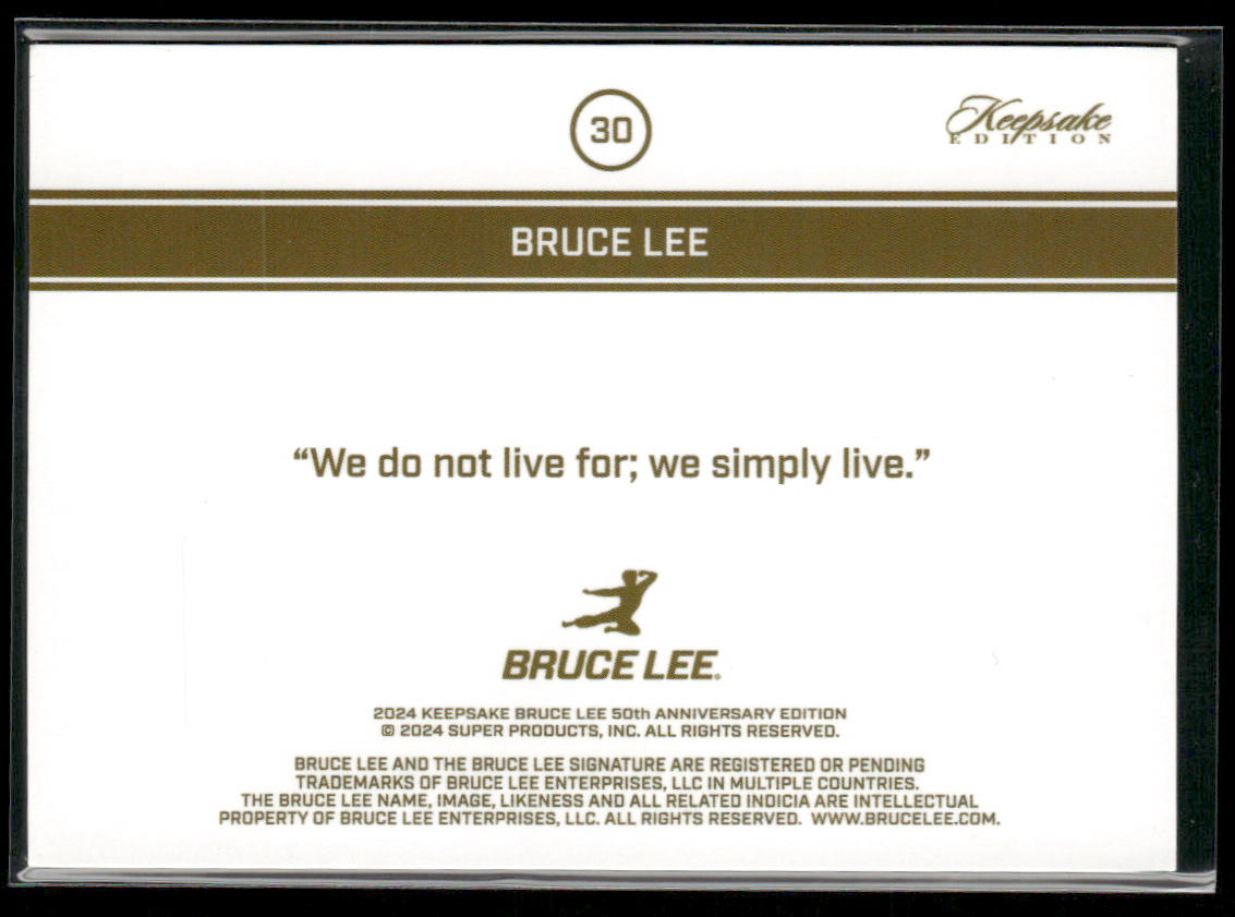 Bruce Lee 2024 Keepsake Bruce Lee 50th Anniversary Kaleidoscope Edition #30 back
