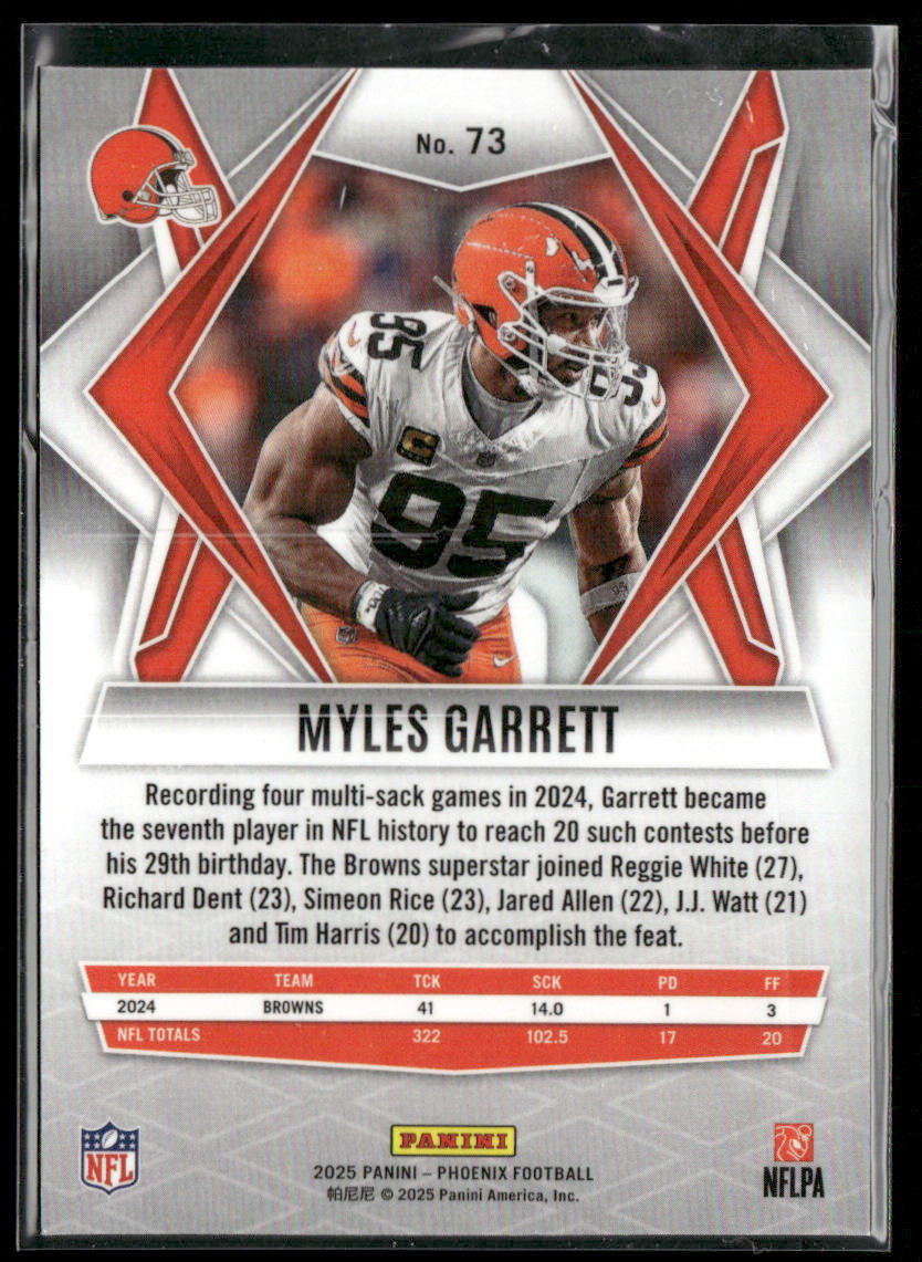 Myles Garrett 2025 Panini Phoenix #73 Cleveland Browns back