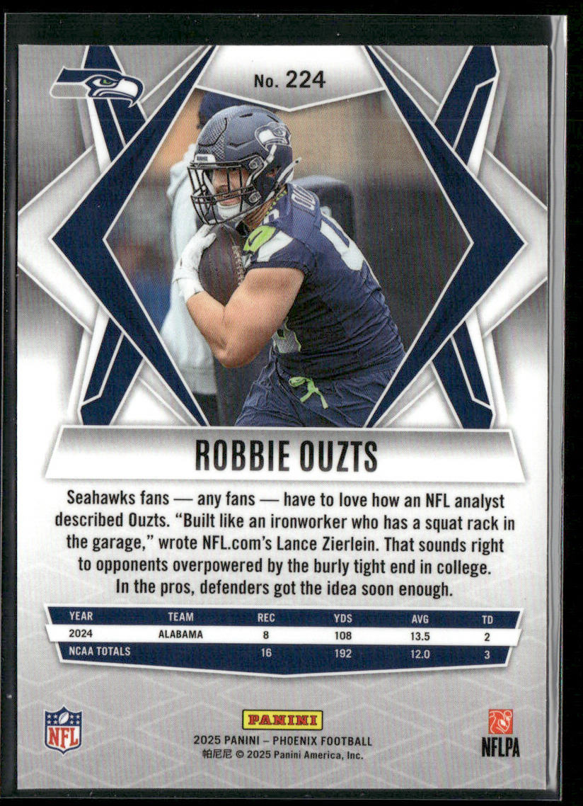Robbie Ouzts 2025 Panini Phoenix #224 RC Seattle Seahawks back