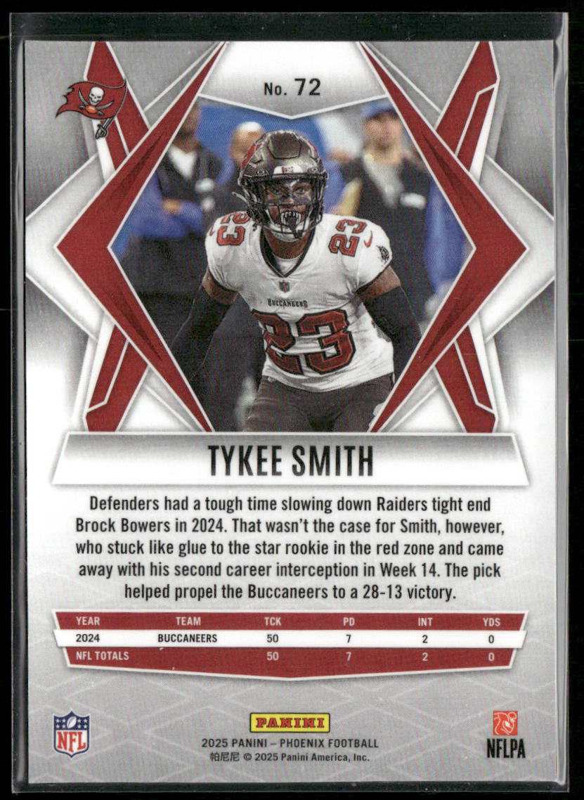 Tykee Smith 2025 Panini Phoenix #72 Tampa Bay Buccaneers back