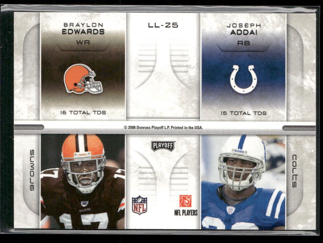 Moss / Tomlinson / Edwards / Addai 2008 Playoff Prestige #LL-25 back