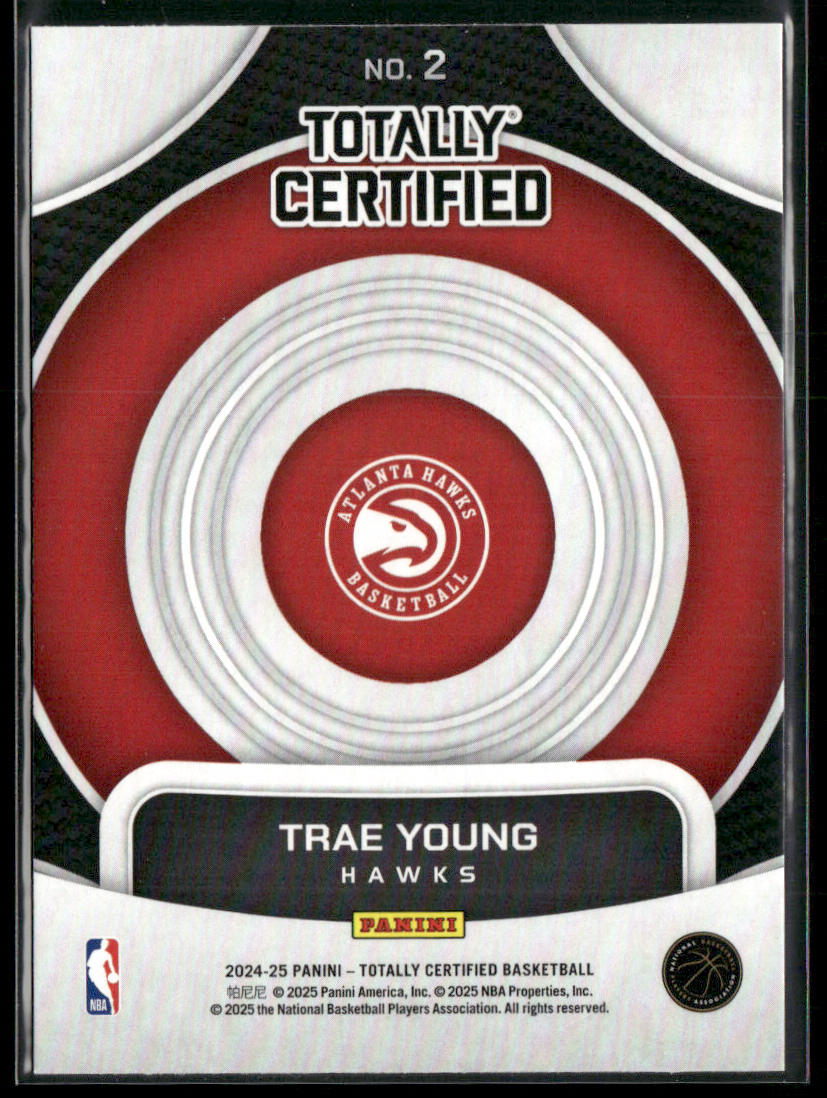 Trae Young 2024-25 Panini Totally Certified On Target Mirror #2 Atlanta Hawks back