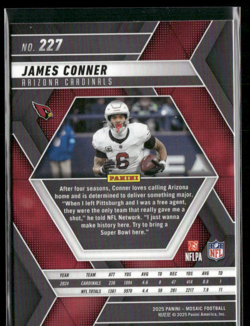 James Conner 2025 Panini Mosaic #227 Arizona Cardinals back
