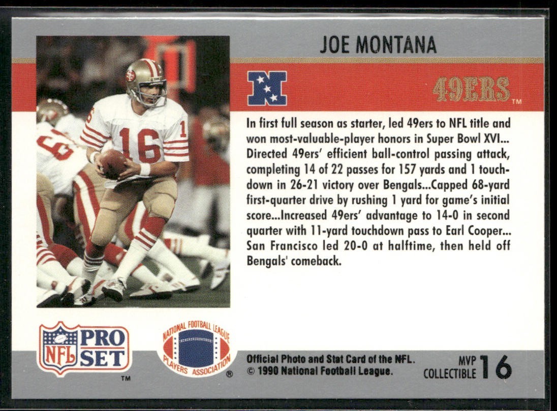 Joe Montana Player Lot Bundle 10 Different Football Cards JM004 49ers Chiefs back