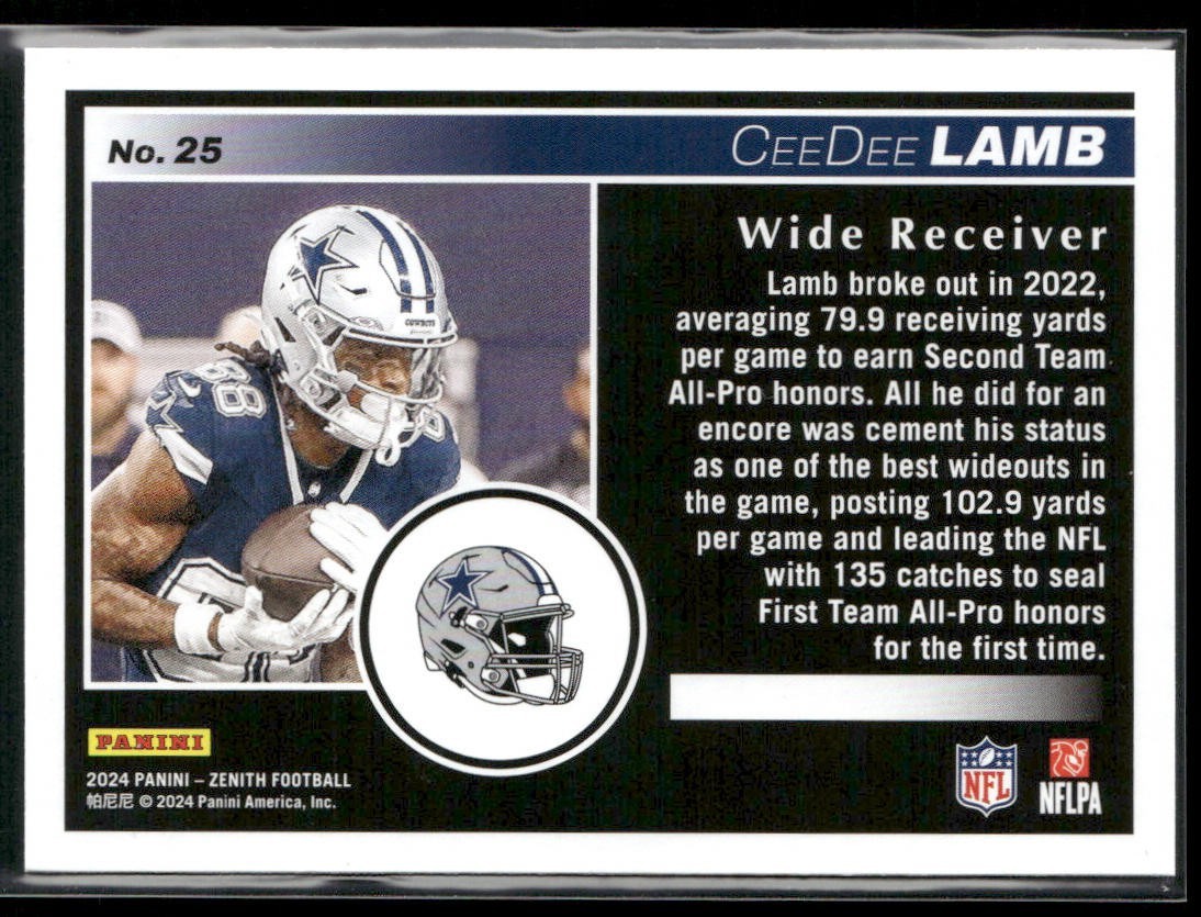 CeeDee Lamb Player Lot Bundle 10 Different Football Cards CDL001 Cowboys back