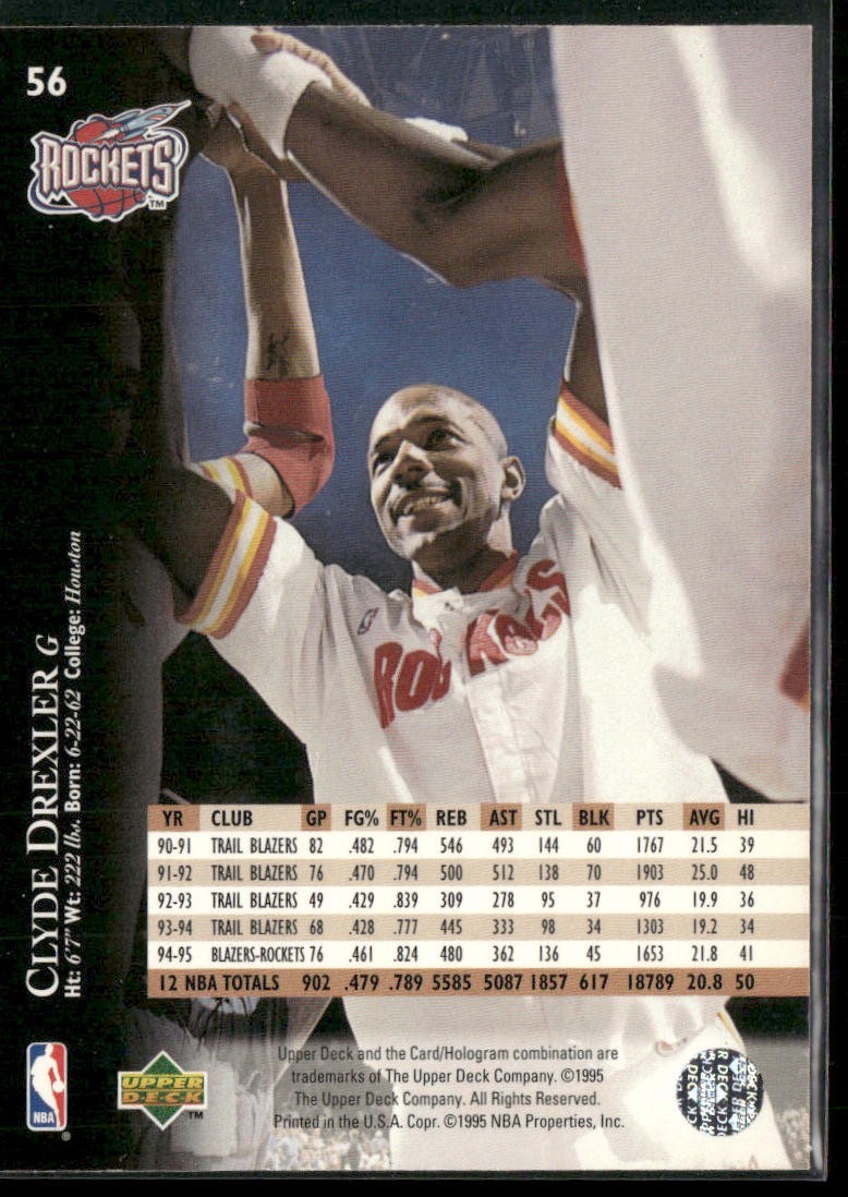 Clyde "The Glide" Drexler Player Lot Bundle 10 Basketball Cards CD004 Portland back